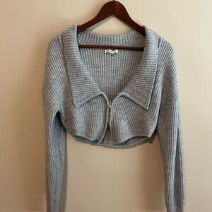 For Love And Lemons Cropped Ribbed Cardigan